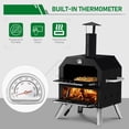 thumbnail image 4 of Hassch Outdoor Pizza Oven, 2-Tier Portable Wood Fired Pizza Maker with Stone, Removable Cooking Rack for Camping, BBQ, Party, Black, 4 of 9