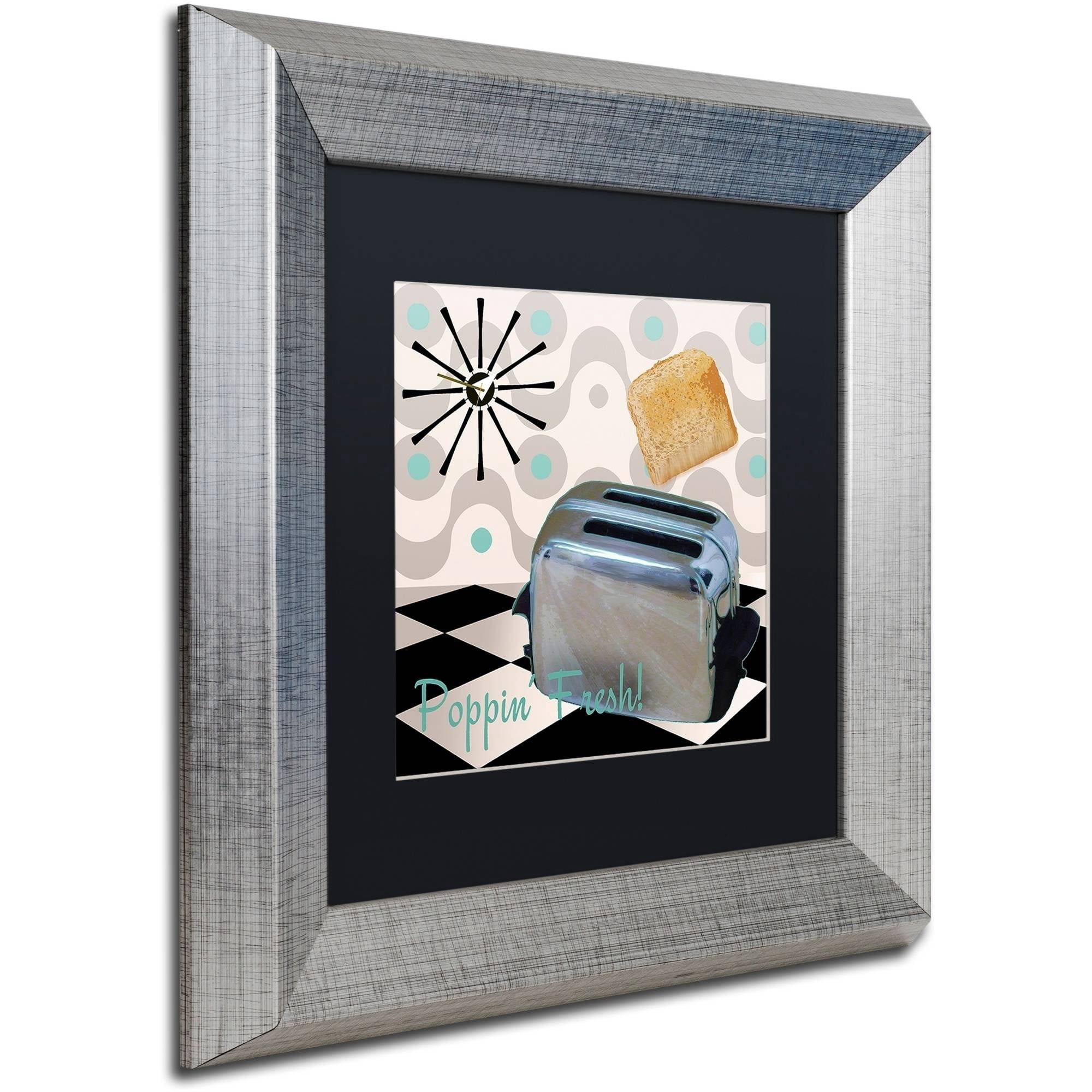Trademark Fine Art "Fifties Kitchen I" Canvas Art by Color Bakery Black Matte, Silver Frame