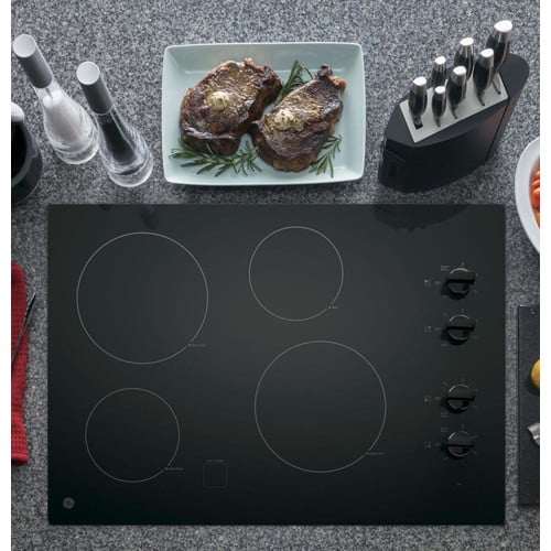 GE 30" Black Electric Cooktop