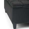 thumbnail image 2 of Harrison 36 inch Wide Transitional Coffee Table Storage Ottoman in Distressed Black Vegan Leather, 2 of 11