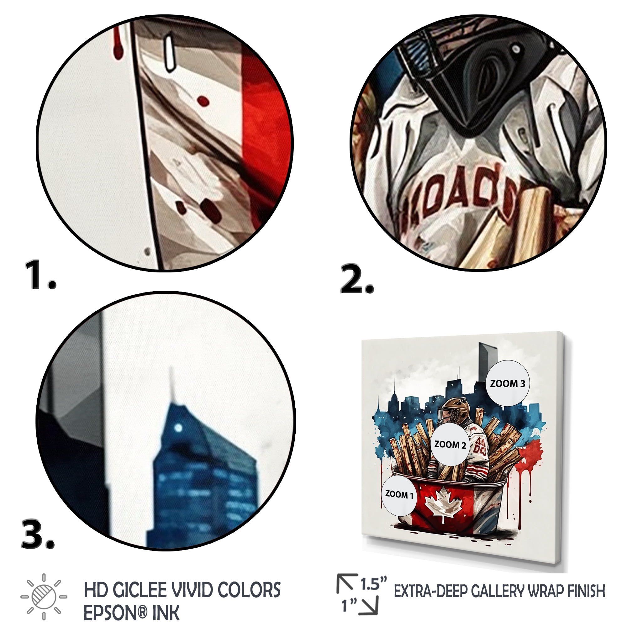 Designart Goal Tender In Poutine III Canvas Wall Art