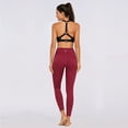 thumbnail image 2 of Nabtos Women Full Length Female Pants Activewear Yoga Red Leopard Leggings W/ Pockets, 2 of 4