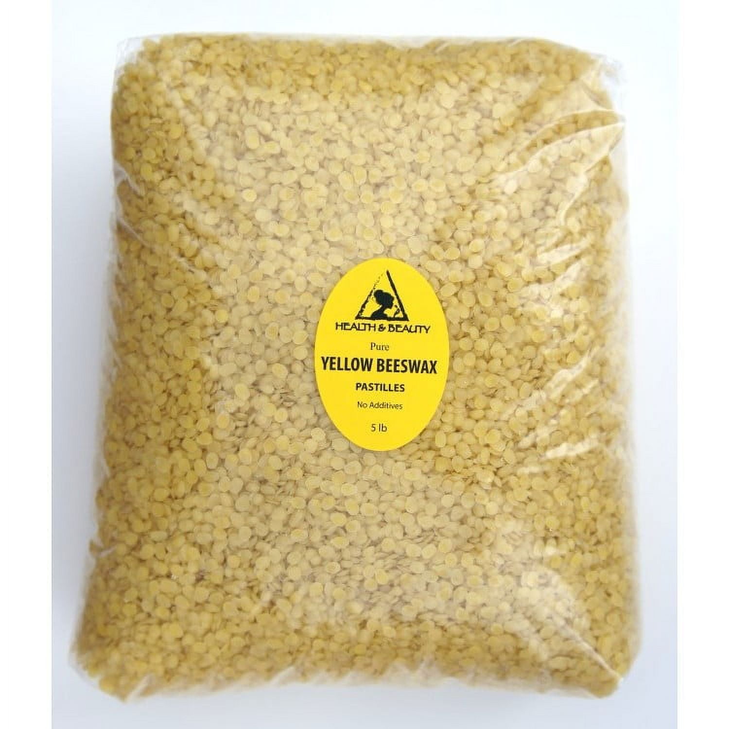 YELLOW BEESWAX BEES WAX ORGANIC PASTILLES BEADS PREMIUM 100% PURE 5 LB