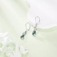 thumbnail image 2 of Natural Moss Agate Earrings Dangle 925 Sterling Silver Infinity Leaf Moss Agate Teardrop Leverback Earrings Green Gem Jewelry Gift for Women Female, 2 of 6
