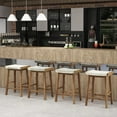 thumbnail image 2 of Gymax Set of 4 Saddle Bar Stools 25.5'' Counter Height Dining Stools w/ Seaweed Woven Seat, 2 of 10