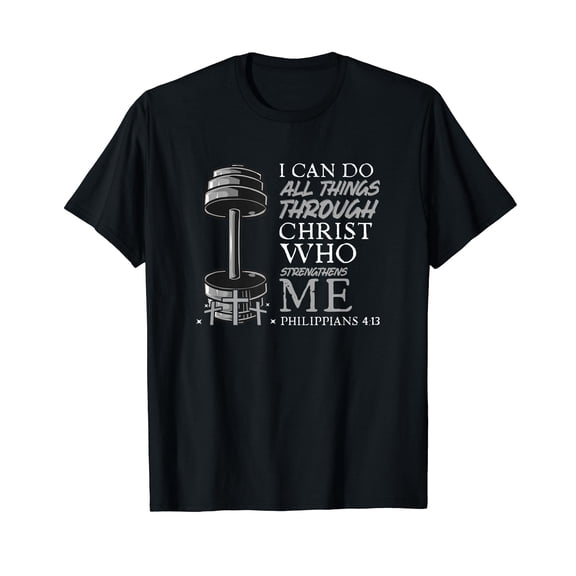 Can Do All Things Weightlifter Christian Gym Bible Verse T-Shirt