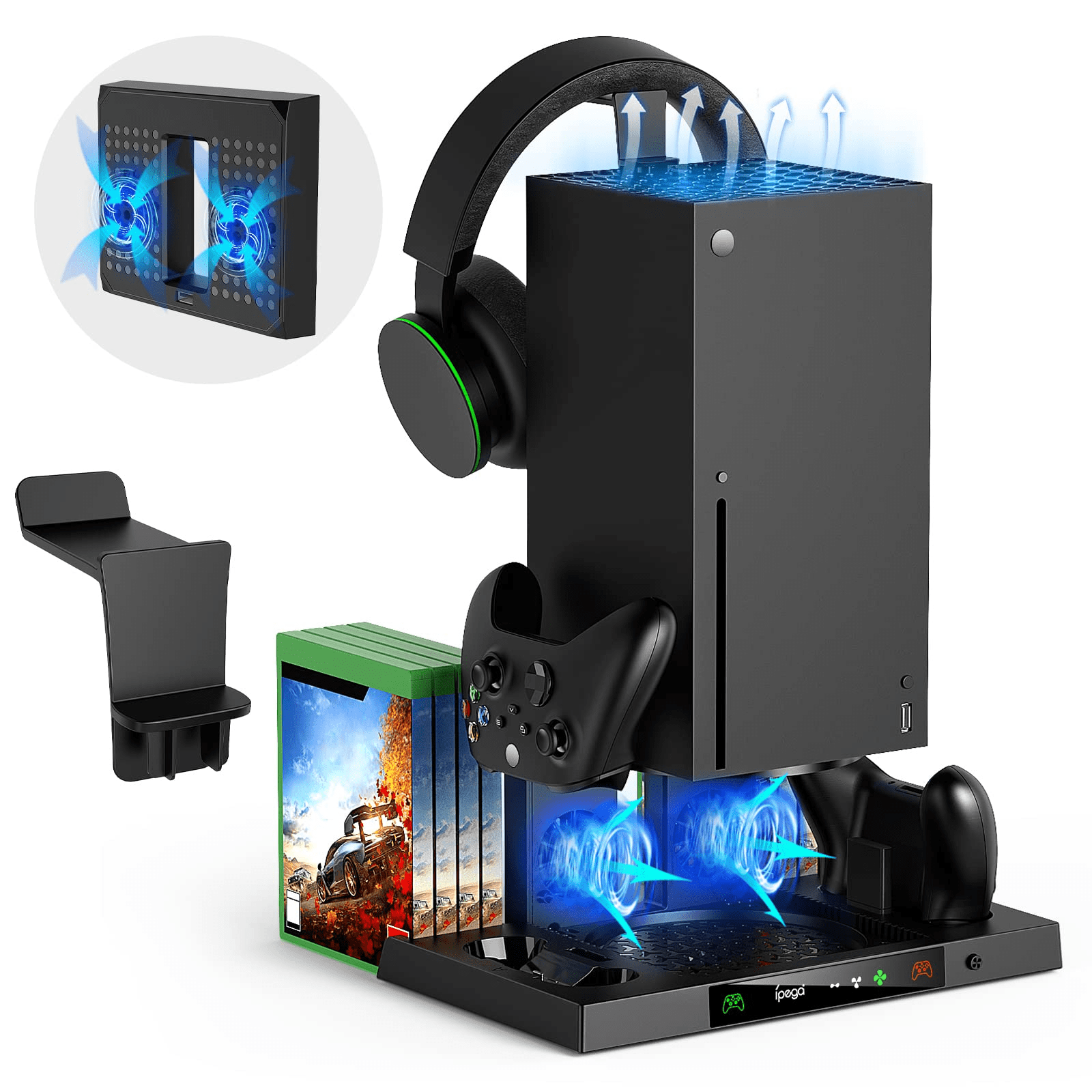 7 in 1 Vertical Cooling Stand for Xbox Series X with Controller Charger