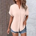 thumbnail image 6 of WCJM White Collared Shirt Womens Shirts Womens Blouses Casual Tops Batwing Sleeve Pocket Patched Shirt Casual Work T Shirts Double Layer Wrinkled Fabric, 6 of 7