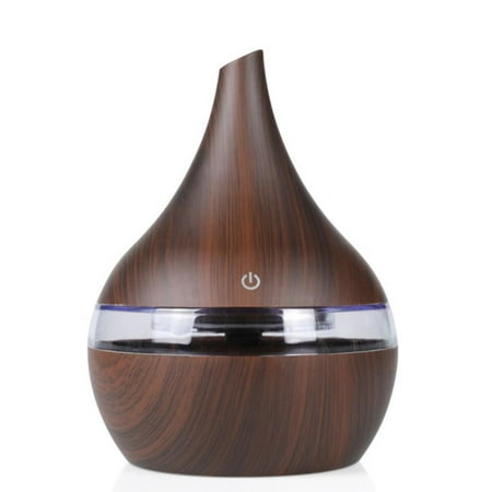 

300ML LED USB Mini Humidifier Aroma Spray Luminous Essential Oil Air Diffuser Wood Grain Aromatherapy Diffuser for Home