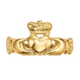 thumbnail image 4 of 14K Yellow Gold Ring Band Themed Open Back Polished Claddagh, Size 9, 4 of 7