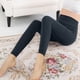 thumbnail image 2 of Gibobby Leggings gluteos deportivo Medias mujer cálidas gruesas seda Color sólido sin costuras elásticas con forro polar pantalones pantimedias térmicas（Gris， M), 2 of 5