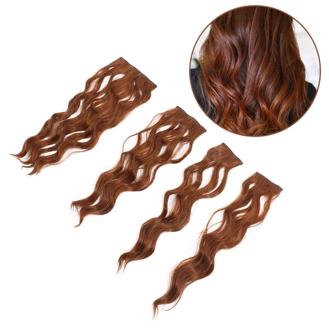 unbranded 4Ud Piezas De Suelto Clip in Marrón Extensiones Sintéticas Para Peinados Variados
