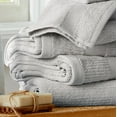 thumbnail image 3 of Market & Place 100% Cotton Ribbed 6-Piece Bath Towel Set, Light Grey, 3 of 6
