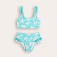 thumbnail image 2 of mgoYE Swimsuit for Girls Size 6 Toddler Girl Swimsuit Cute Pattern Swimwear Girls Beach Bathing Suit Two Pieces Bikini Set Summer(Sky Blue,3-4 Years), 2 of 8