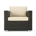 thumbnail image 2 of Rosen Wicker Outdoor Club Chair with Cushions, Multibrown, Beige, 2 of 11