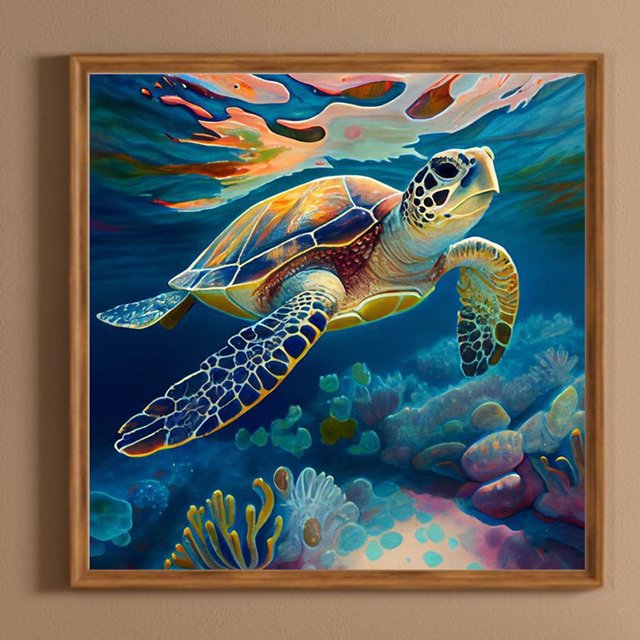 Cuadros Decorativos 5D DIY taladro redondo completo diamante pintura tortuga Kit decoración del hogar arte artesanal Wdftyju de costura negro 4 estilos