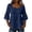 Navy #037, variant on Boho Empire Waist Tops for Women Cotton Linen 3/4 Sleeve Lace Trim Square Neck Peasant Plus Size Casual Summer Clothing, L
