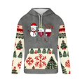 thumbnail image 4 of Sudadera con capucha para hombre, informal, con cordón, estampado navideño, deportiva, blusa de poliéster, 4 of 4