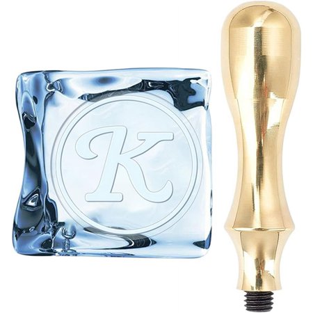Initials K Ice Cube Stamp Letter Ice Branding Stamp with Removable Brass Brass Head Stamp Handle Replacement for Cocktails Whiskey Mojito Monogram Bar Party Drinks Making 1.2inch(30mm) DIY