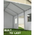 thumbnail image 5 of 13x20 Ft Heavy-duty Carport with Detachable Sidewalls, Front and Rear Doors, Sandbags and All-season Waterproof Fabric Suitable for Cars, Boats, Trucks and Motorcycles (Yellow), 5 of 7