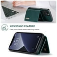thumbnail image 4 of SaniMore Case for iPhone 14 Pro 6.1", PU Leather Case Soft TPU Inner Detachable Magnetic Folding Wallet Card Slots Kickstand Anti-drop Shockproof 360°Protection Case For iPhone 14 Pro, Green, 4 of 9