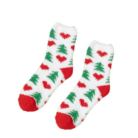 

Puawkoer Super Cute Warm Plush Soft Print Women s Christmas Ear Socks Socks Winter Socks Clothing Shoes & Accessories One Size White