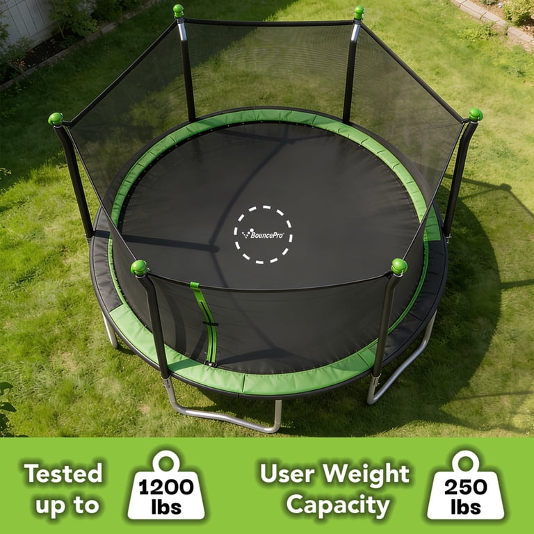 Bounce Pro 10' Trampoline with Flash Light Zone & Bungee Cords