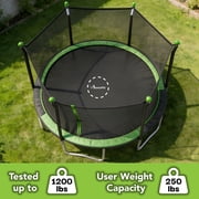 Sportspower BouncePro 14ft Trampoline Meets ASTM Safety Standards, Heavy-Duty Rust-Resistant Steel Frame, UV-Resistant Jump Mat & Safety Net