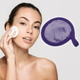 thumbnail image 3 of Almohadillas de franela suave, 3 uds, removedor de maquillaje reutilizable, almohadillas ecológicas, limpieza de maquillaje Facial para la mayoría de los tipos de piel, lavanda púrpura, 3 of 7