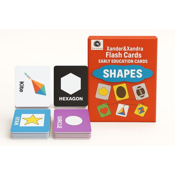 Shapes Flash Cards – Durable, Waterproof & Tear-Resistant Learning Cards for Toddlers & Preschool Kids – Double-Sided