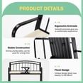 thumbnail image 3 of AVAWING Outdoor Patio Garden Bench, Steel Double Seat, Bench for Two Persons, Black, 3 of 7