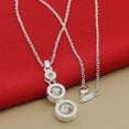 thumbnail image 3 of Sterling Silver Crystal Three Circle Drop Necklace Pendant Jewelry SS-20-3, 3 of 5