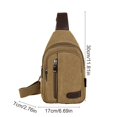thumbnail image 2 of Bolso pectoral para hombre | Bolso bandolera de lona | Ropa de trabajo duradera y resistente al agua con múltiples bolsillos | Viajes Casuales Deportivos | Correa ajustable | 11,8 x 6,7 x 2 pulgadas, 2 of 5