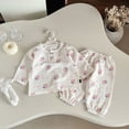 thumbnail image 2 of NOLDARES Toddler Baby Boy Fall Winter Clothes Funny Letter Print Long Sleeve Sweatshirt Pullover Tops + Pants Outfit Set Size:12-18 M,Pink, 2 of 5