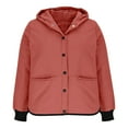 thumbnail image 6 of Ailaofu Women's Lightweight Puffer Jacket with Hood Pockets Quilted Padded Button Winter Coat, 6 of 7