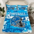 thumbnail image 2 of Homewish Sport Football Full Size Sheets 4-Piece for Teens Boys Girls,Ball Gamer Breathable Bed Sheets,Blue White Graffiti Lightweight Sheet Sets,Microfiber Bedroom Decor, 2 of 7