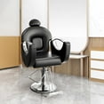 thumbnail image 1 of Chaise de Salon de Coiffure Inclinable à Rotation 360°, Pompe Hydraulique Robuste, Coussin Haute Densité de 5 Pouces, Cuir PVC Respirant, Inclinaison à 130°, pour Coiffeur Barbier Spa à Domicile Shampooing, 1 of 8