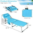 thumbnail image 3 of Goplus Outdoor Beach Lounge Chair Folding Chaise Lounge with Pillow Turquoise, 3 of 8