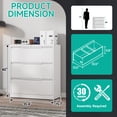 thumbnail image 3 of Lateral File Cabinet with Lock, 3 Drawer Lateral Filing Cabinet for Office Home, Locking Metal Steel Wide File Cabinet for Hanging Files Letter/Legal/F4/A4 Size, Easy Assemble White, 3 of 5