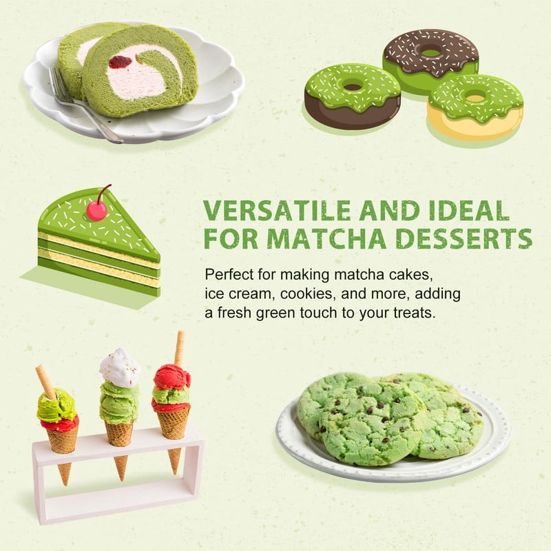 Soeos Organic Matcha Powder, 2 oz, 4 Packs, Total Weight 8 oz