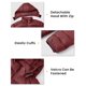 thumbnail image 4 of Chaqueta TBMPOY para hombre, ligera, acolchada, con capucha, color rojo vino, talla M, 4 of 7