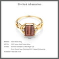 thumbnail image 5 of Gem Stone King 18K Yellow Gold Plated Silver Ring Tiger Eye Moissanite (2.08 Cttw), 5 of 5