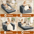 thumbnail image 3 of Akaber Futon Sofa Bed, 40" W Corduroy Sleeper Sofa Couch, Single Small Space Sofa Couch with Pillow, 3 of 9