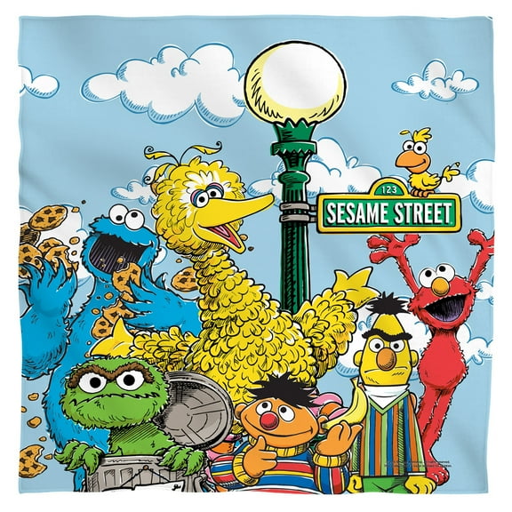 Sesame Street/retro Gang-bandana-white-22x22