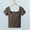 Coffee, variant on QUNYINEY Casual Spring Tops for Women Short Sleeve Pullover Solid Square Neck Shirts Loose Ribbed Shirts for Women Trendy