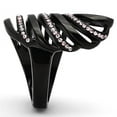 thumbnail image 5 of TK977 - IP Black(Ion Plating) Stainless Steel Ring with Top Grade Crystal  in Light Rose, 5 of 5