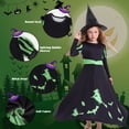 thumbnail image 5 of Benylion Girls Black Witch Dress for Kids Long Sleeve Cosplay Halloween Costume Outfit with Pointed Hat for 4-5 Years, 5 of 6