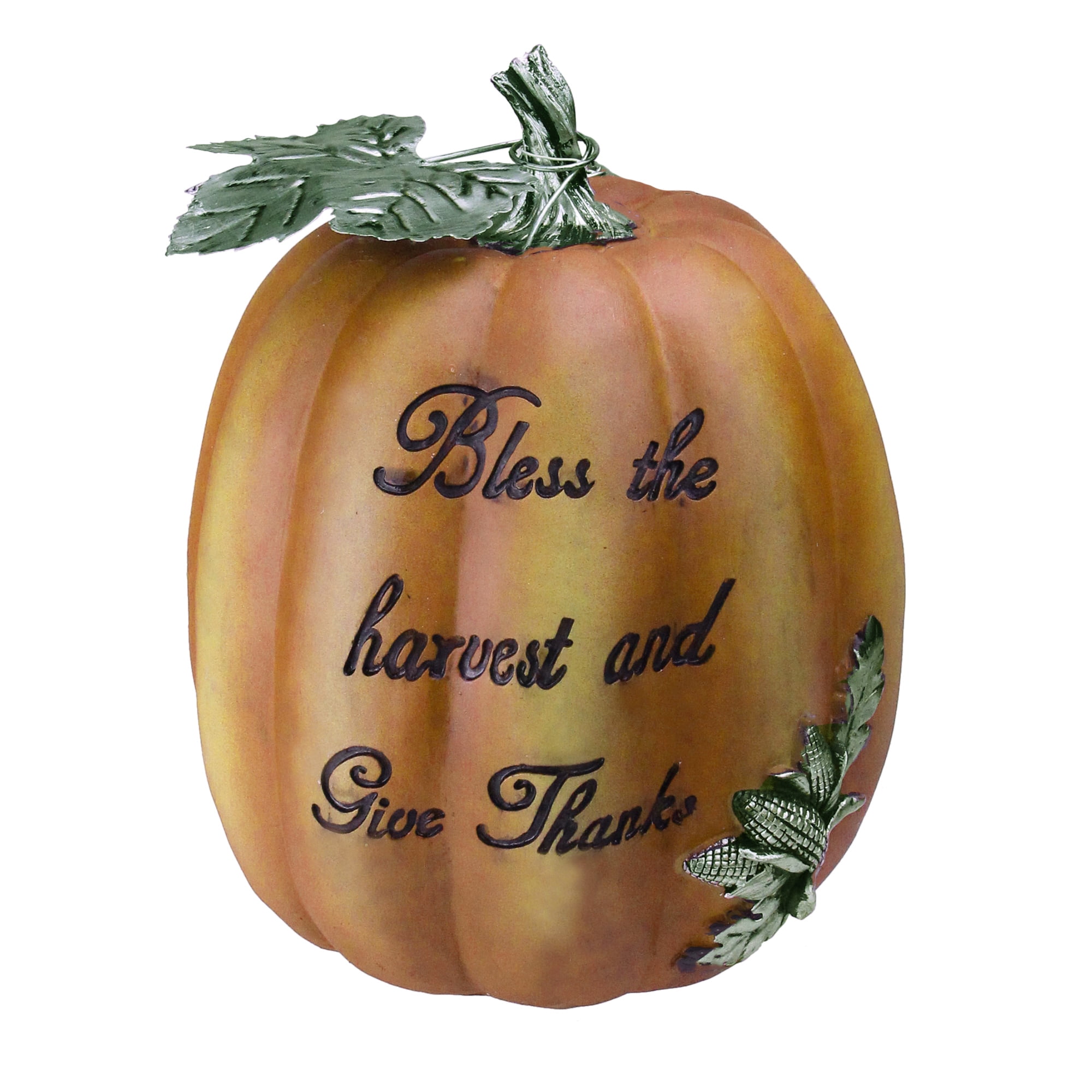 10' Orange 'Bless the Harvest' Pumpkin Fall Tabletop Decoration