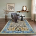 thumbnail image 3 of GENIMO 5'x7' Area Rug for Living Room, Machine Washable Non Slip Low Pile Rug for Bedroom Dining Room, Modern Animal Print, Dusty Blue, 3 of 6