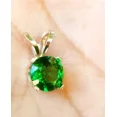 thumbnail image 2 of Green Emerald Pendant, May Birthstone Necklace, Handmade Gemstone Pendant, Sterling Silver Necklace Trending Gift Jewelry Halloween Gift, 2 of 2